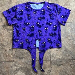 NWT Blackmilk Purple Cat Print T-Shirt